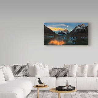 Yan Zhang 'Morning Light At Cerro Torre' Canvas Art, 19"x10"