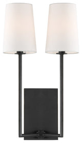 Lena 2 Light Black Forged Wall Mount