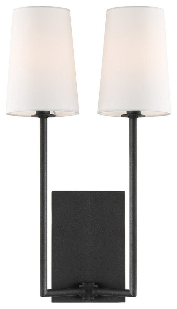 Lena 2 Light Black Forged Wall Mount
