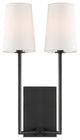 Lena 2 Light Black Forged Wall Mount