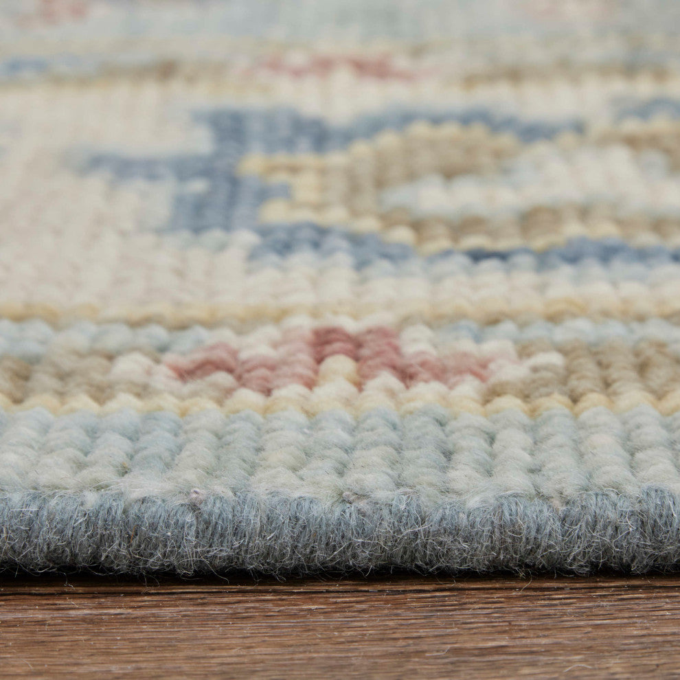 Foxboro R69CJ Transitional/Bohemian & Craftsman Accent Rug, Blue/Ivory, 4'x6'