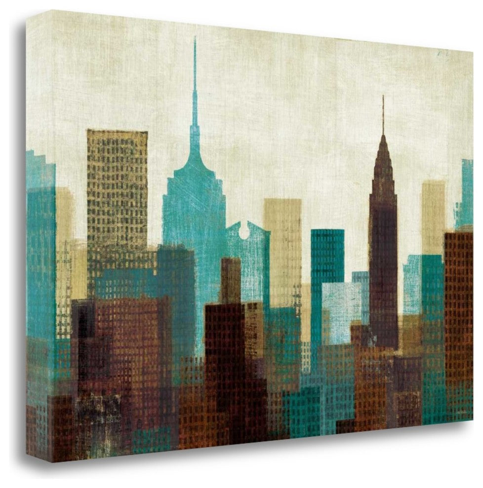 "Summer In The City I Blue" By Michael Mullan, Giclee on Gallery Wrap Canvas