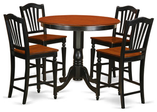 5 Pc Counter Height Dining Room Set - Counter Height Table, 4 Kitchen Chairs
