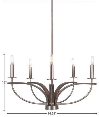 Monterey 5-Light Chandelier, Graphite & Painted Distressed Wood-look