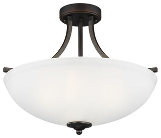 Geary Medium 3-Light Semi-Flush Convertible Pendant, Burnt Sienna
