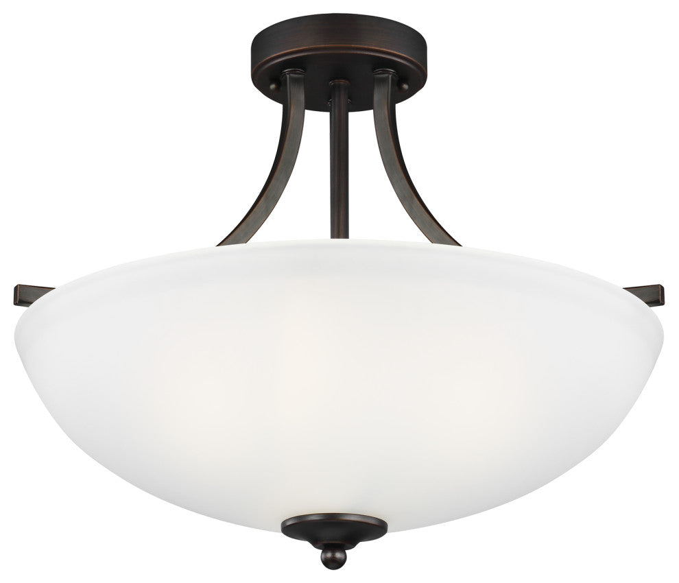 Geary Medium 3-Light Semi-Flush Convertible Pendant, Burnt Sienna