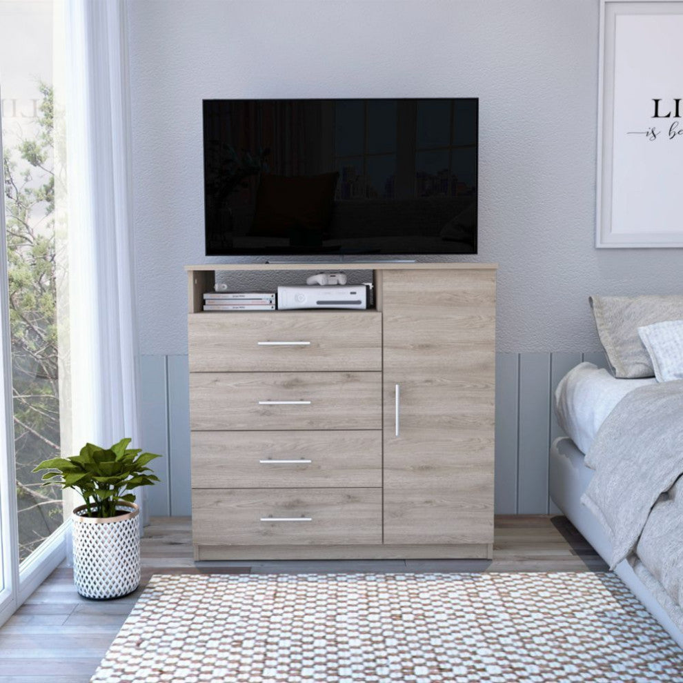 Rioja 4 Drawer Dresser, Light Gray