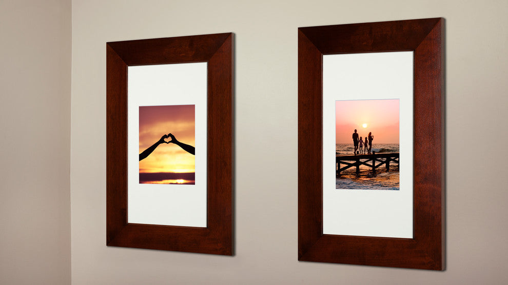Concealed Picture Frame Medicine Cabinet, Espresso, 14"x24"