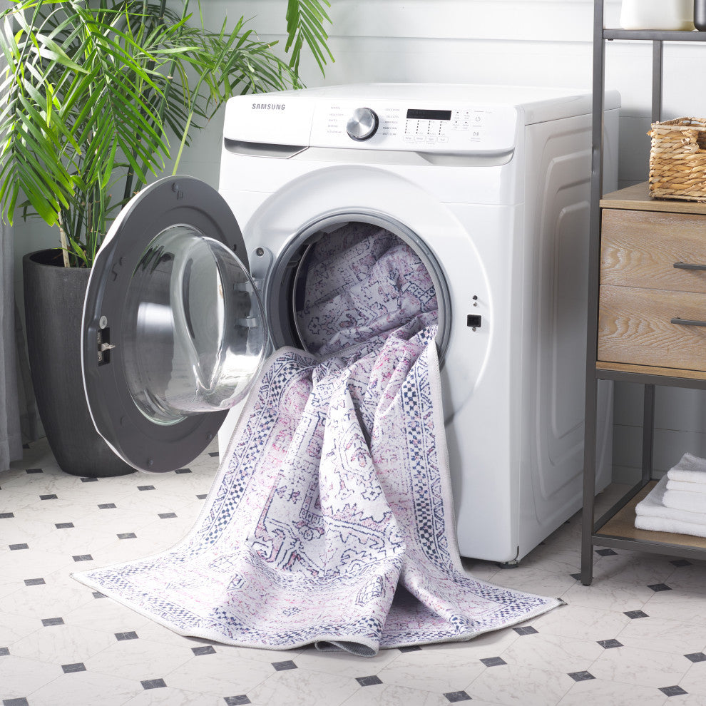 Safavieh Arizona Machine-Washable Collection ARZ223 Rug, Pink/Beige, 9'x12'