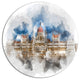 Hungarian Parliament Building, Cityscape Wall Round Metal Wall Art, 11"