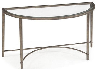 Beaumont Lane Glass Top Console Table in Antique Silver