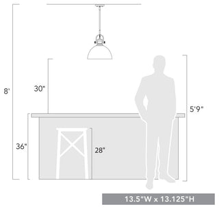 Hines 1-Light Pendant, Pewter, Seeded Glass