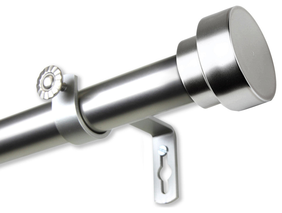 Bonnet 1" Curtain Rod, Satin Nickel, 18-28"