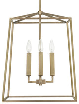 Capital Lighting 537642 Thea 4 Light 16"W Taper Candle Pendant - Aged Brass