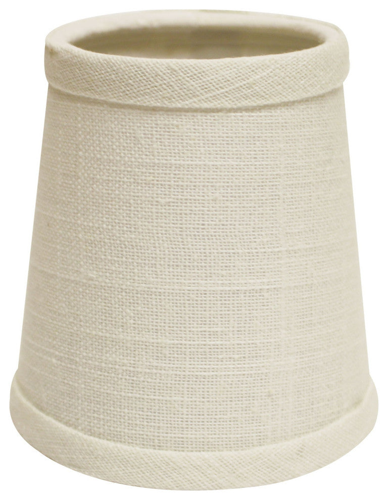 4" Off White Set of 6 Chandelier Linen Lampshades