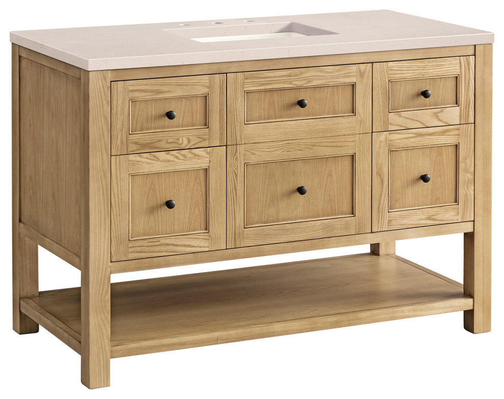 Breckenridge 48" Single Vanity, Light Natural Oak, 3CM Eternal Marfil Top