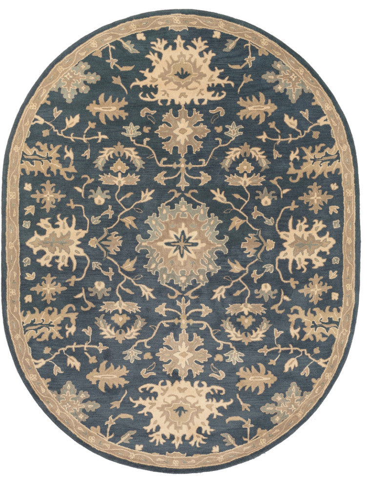 Surya Caesar CAE-1149 Traditional Area Rug, Navy, 8' x 10' Oval