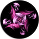 Rotation Of Small World Purple In Black, Floral Round Artwork, 23"