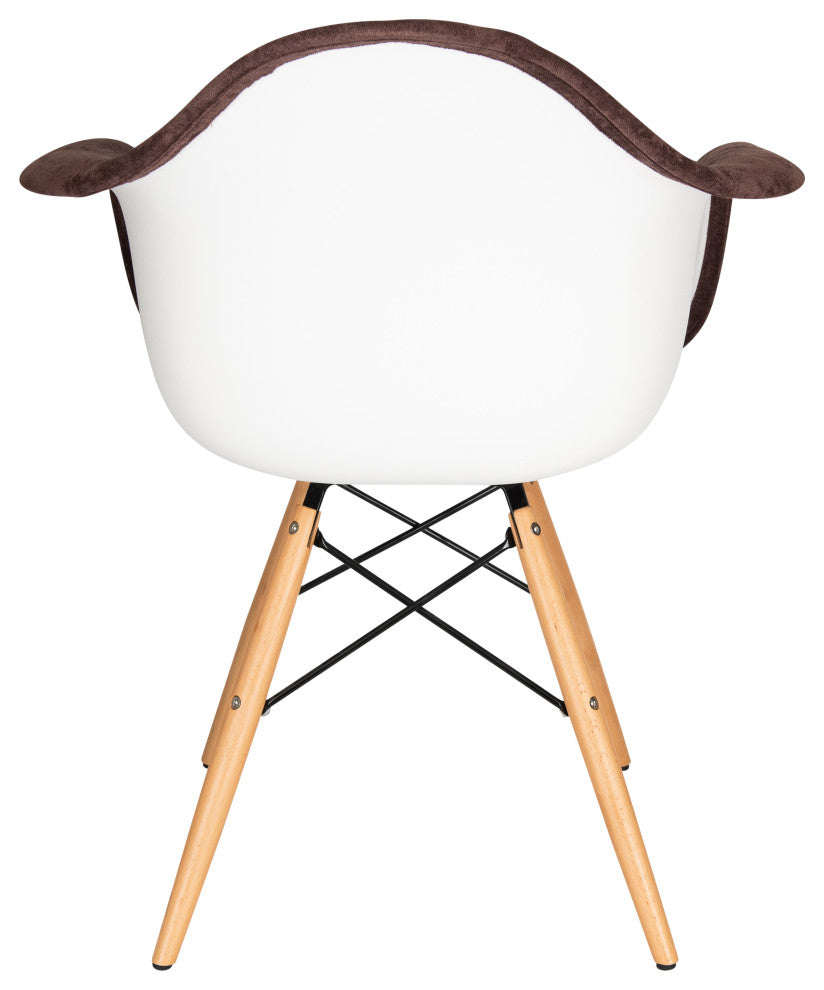 LeisureMod Willow Velvet Eiffel Wooden Base Accent Chair