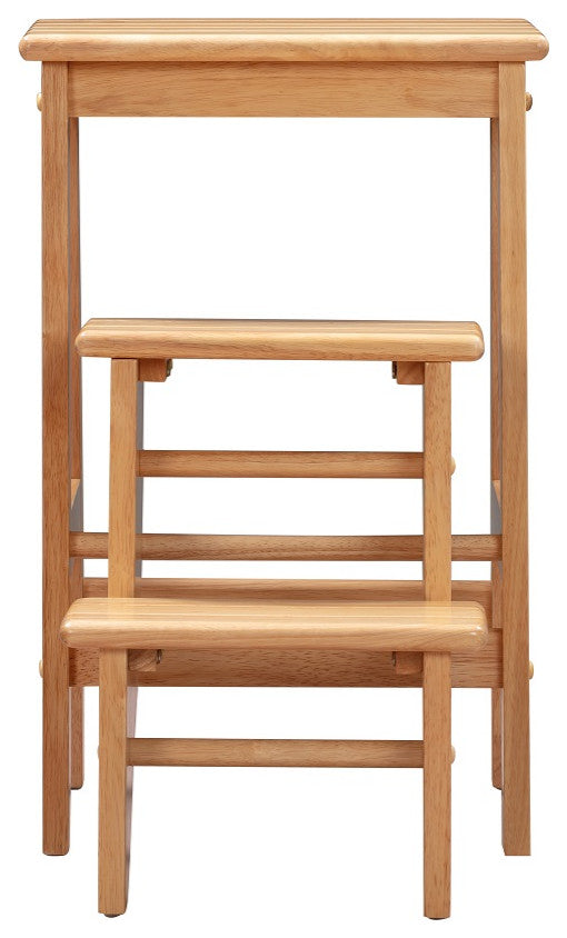 Niko Folding 3-Tier Step Stool, Natural, 24 Inch