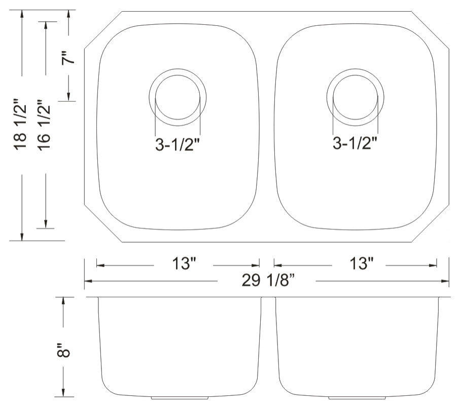 Wells Sinkware 30" Equal Double Sink Pack