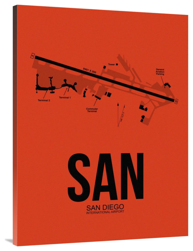 "SAN San Diego Airport Orange" Fine Art Print