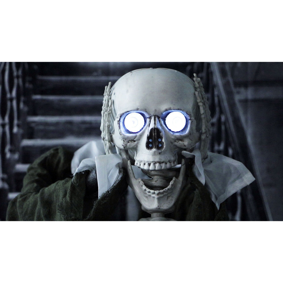 Life-Size Animated Headless Man Prop Holding Talking Skull