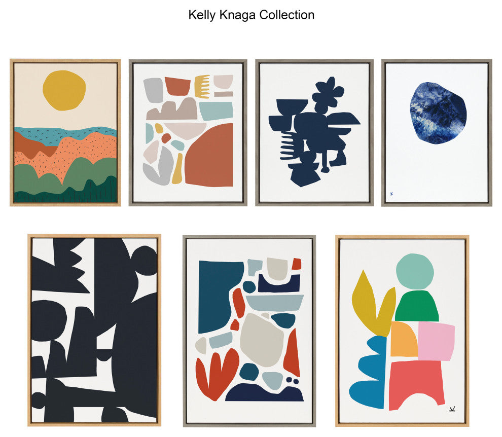 Sylvie Meditation 1 and 2 Framed Canvas by Kelly Knaga, Natural 2 Piece 18x24