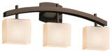 Fusion Archway 3-Light Bath Bar, Rectangle, Dark Bronze, Opal Shade