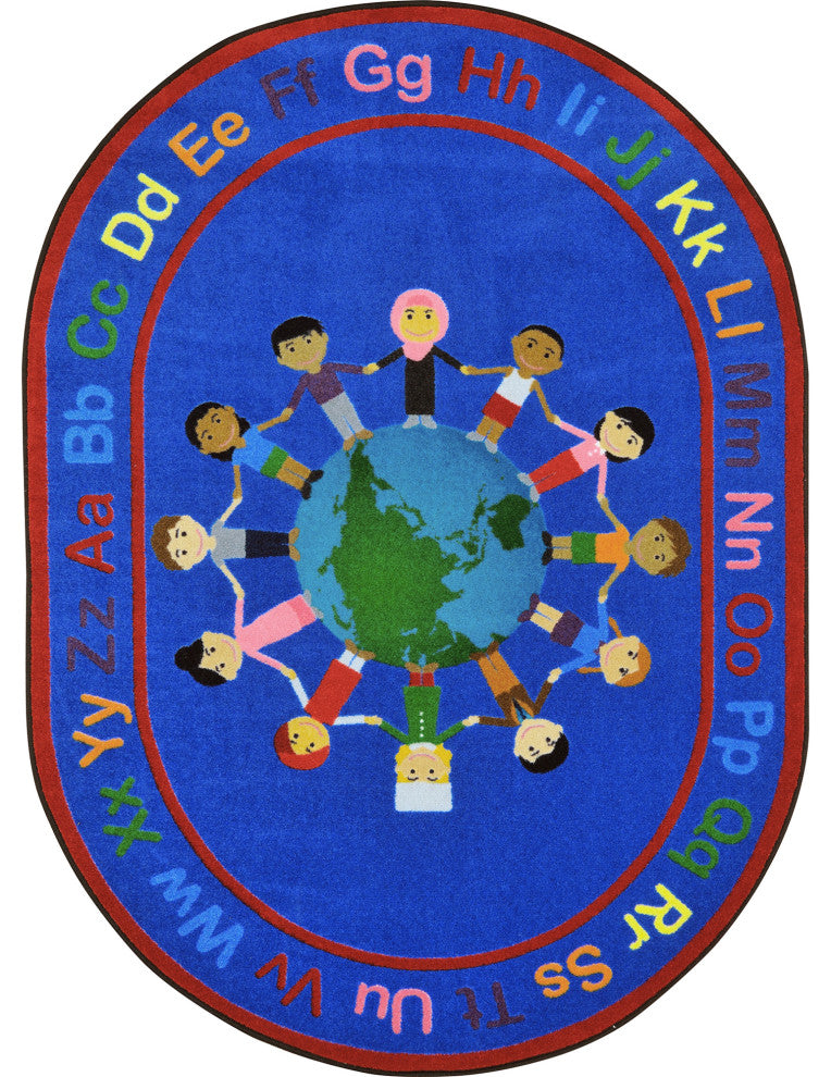 A World of Friends, 5'4"x7'8" Oval