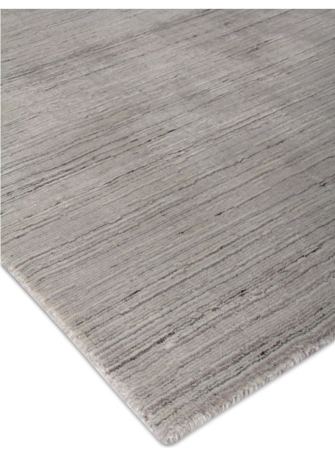 Palazzo Handmade Hand Loomed Wool and Bamboo Silk Silver Area Rug, 14'x18'