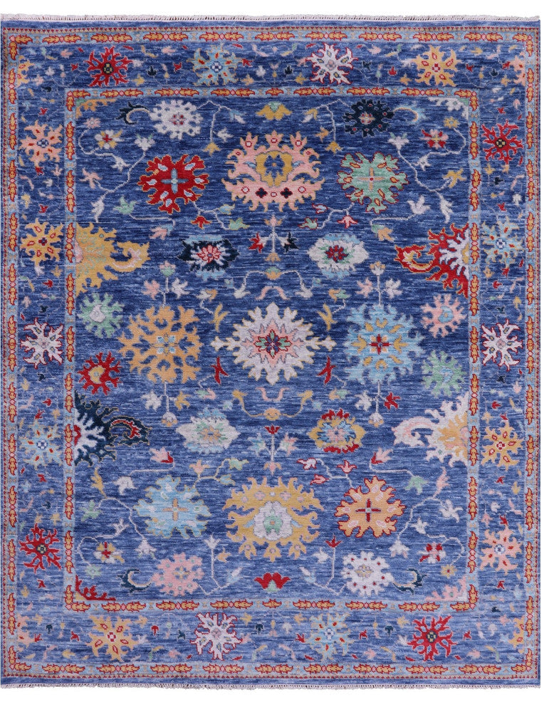 Hand-Knotted Turkish Oushak Wool Rug 8' 5" X 10' 0" - Q13291