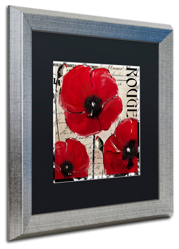 Color Bakery 'Rouge Two' Art, Silver Frame, Black Matte, 16"x16"