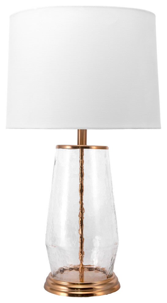 Nuloom 26" Rodney Glass Vase Cotton Shade Bronze, Turn Key Switch Table Lamp