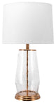 Nuloom 26" Rodney Glass Vase Cotton Shade Bronze, Turn Key Switch Table Lamp