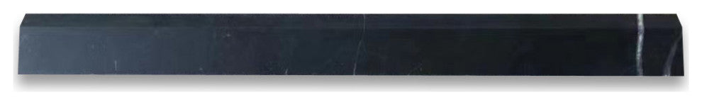 Nero Marquina Black Marble Beveled Pencil Edging Trim Molding Honed, 1 piece