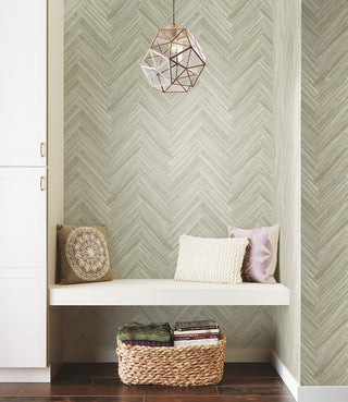 Hermosa Herringbone Brown Peel and Stick Wallpaper