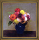 Henri FantinLatour Vase of Dahlias Framed Premium Canvas Print, 20"x20"