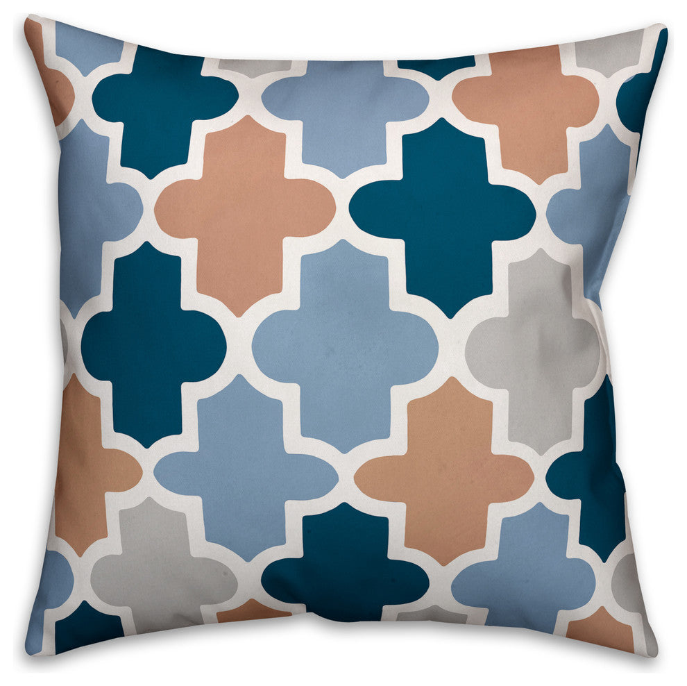 M Quatrefoil Monogram Spun Poly Pillow, 18x18
