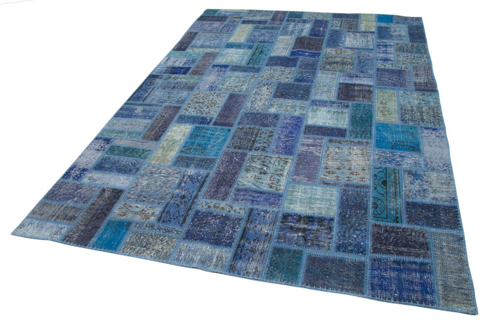 Rug N Carpet - Hand-Knotted Turkish 6' 7" x 9' 9" Vintage Patchwork Area Rug