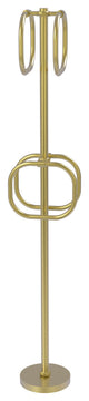 Towel Stand with 4 Integrated Towel Rings, Satin Brass