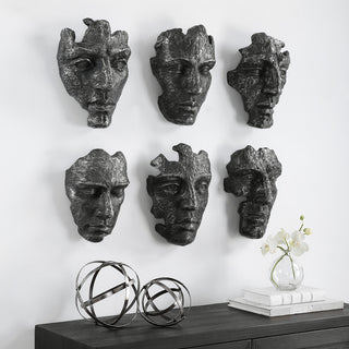 Uttermost 04350 Self-Portrait Metallic Wall Decor, 6-Piece Set