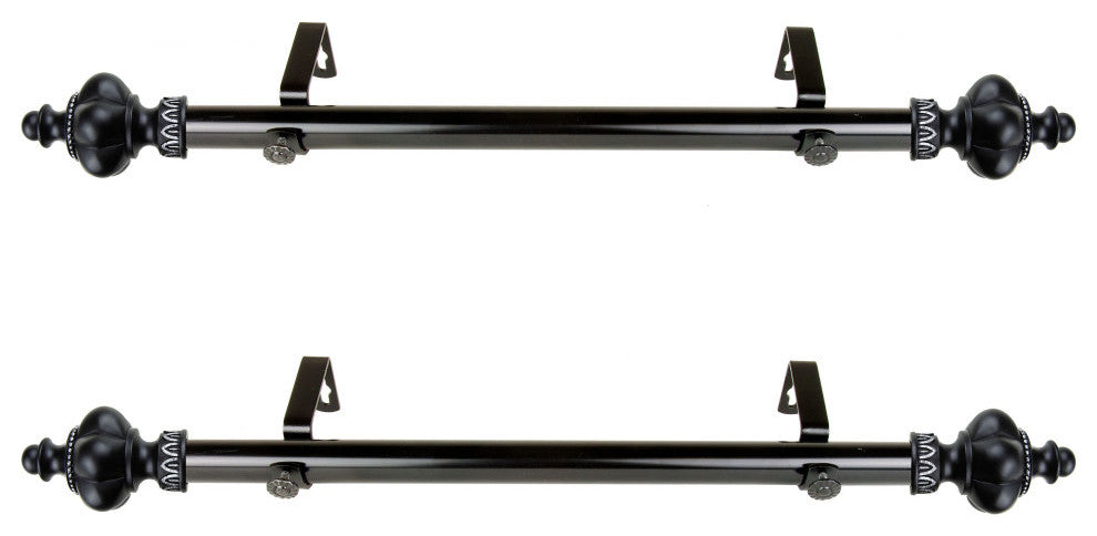 Arlie Side Curtain Rods 12-20", Black