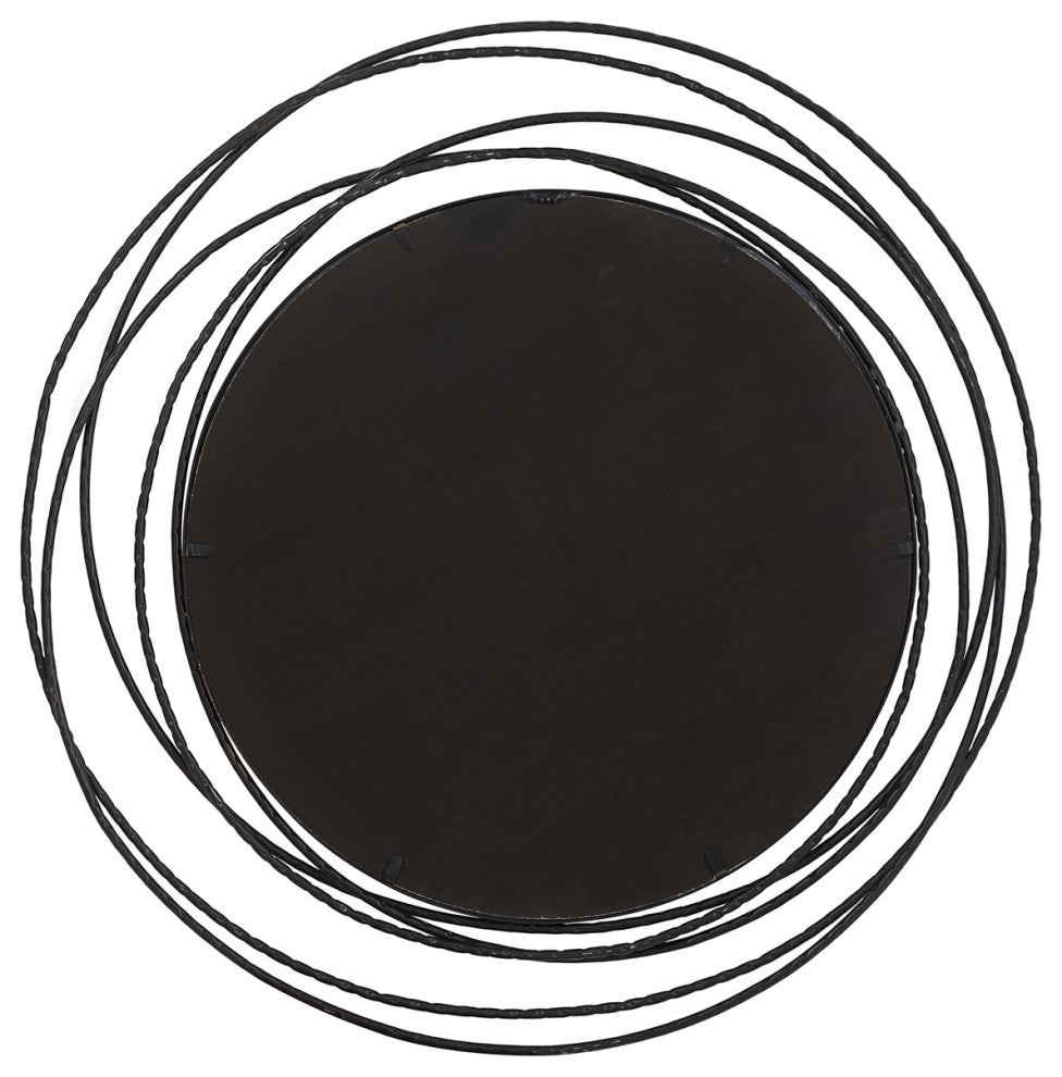 Uttermost Whirlwind Black Round Mirror 09704