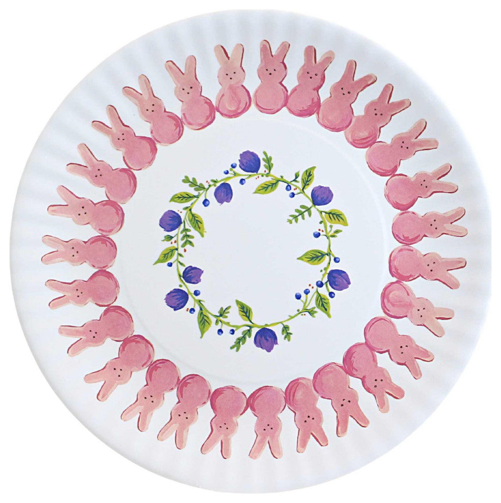 Tabletop Peeps "Paper" Plates Set/4 Dishwasher Safe Melamine Easter Me0499