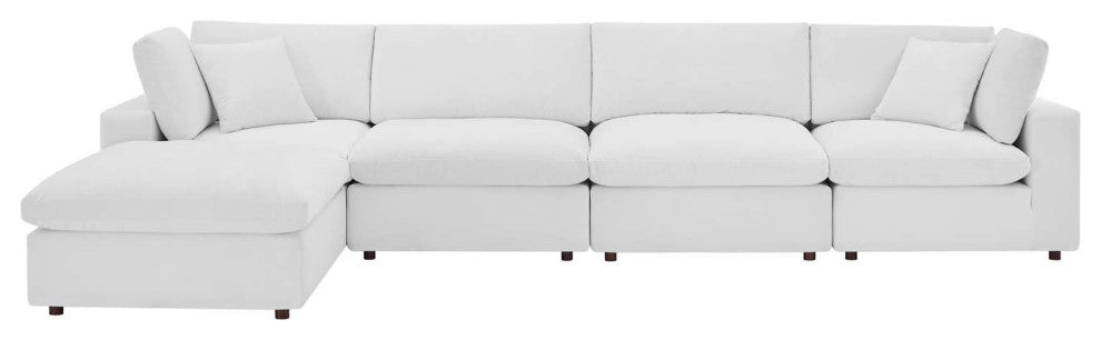 Sectional Sofa Set, Velvet, White, Modern, Living Lounge Hotel Lobby Hospitality