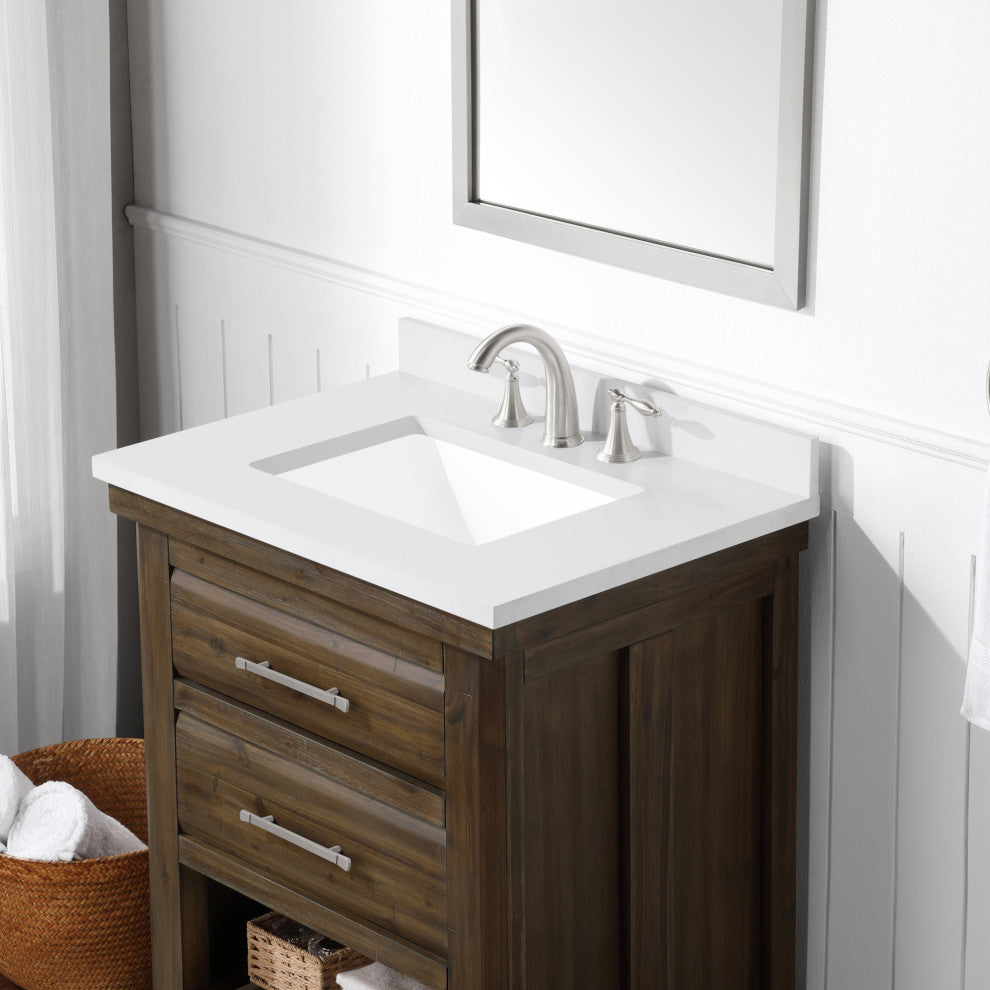Ove Decors Preston 30" Single Sink Bathroom Vanity, Rustic Almond Latte