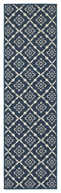 Meridian 5703B, Navy/Ivory, 7'10"x7'10"