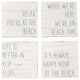 Mud Pie Relax Happy Hour Flip Flops On Beach Time Planked Wood Coaster Set of 4