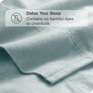 Bare Home Cotton Flannel Sheet Set, Light Blue, Twin Xl